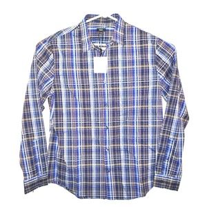 Mens Vince Button Up Plaid Shirt